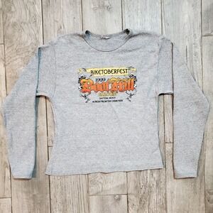 Biketoberfest Womens Long Sleeve Shirt Vtg 1999‎ Boot Hill Saloon